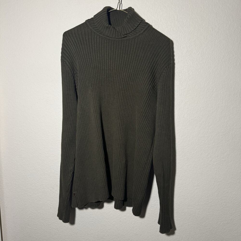 Vintage Womens Ralph Lauren Ribbed Turtleneck Sweater XL Cotton Stretch 54050